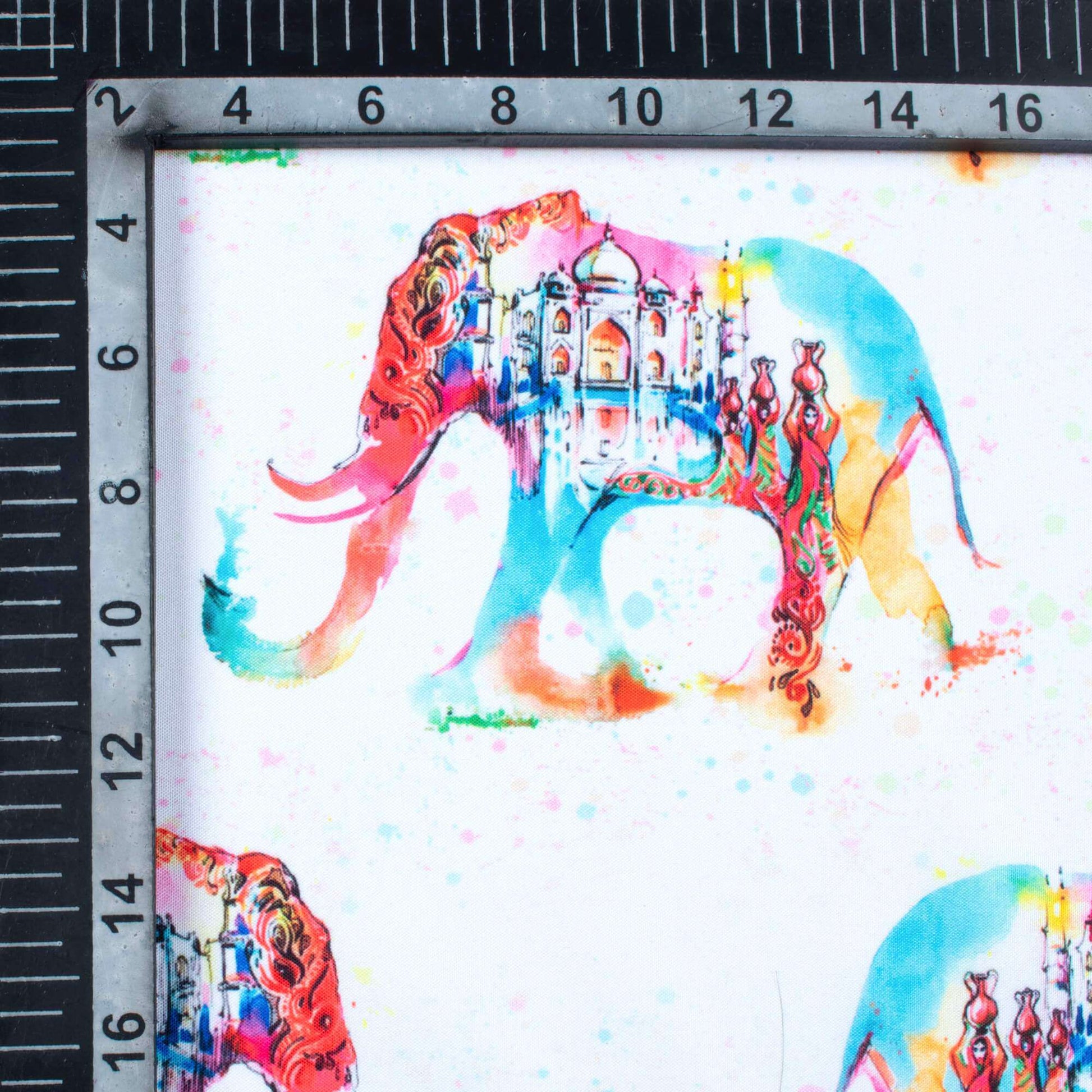 Multi-Color Holi Pattern Digital Print Ultra Premium Butter Crepe Fabric - Fabcurate