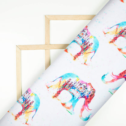 Multi-Color Holi Pattern Digital Print Ultra Premium Butter Crepe Fabric - Fabcurate