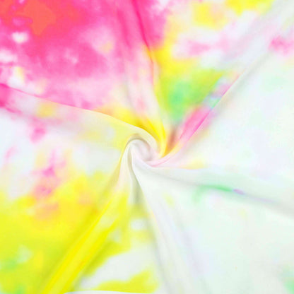 Multi-Color Holi Pattern Digital Print Georgette Fabric - Fabcurate