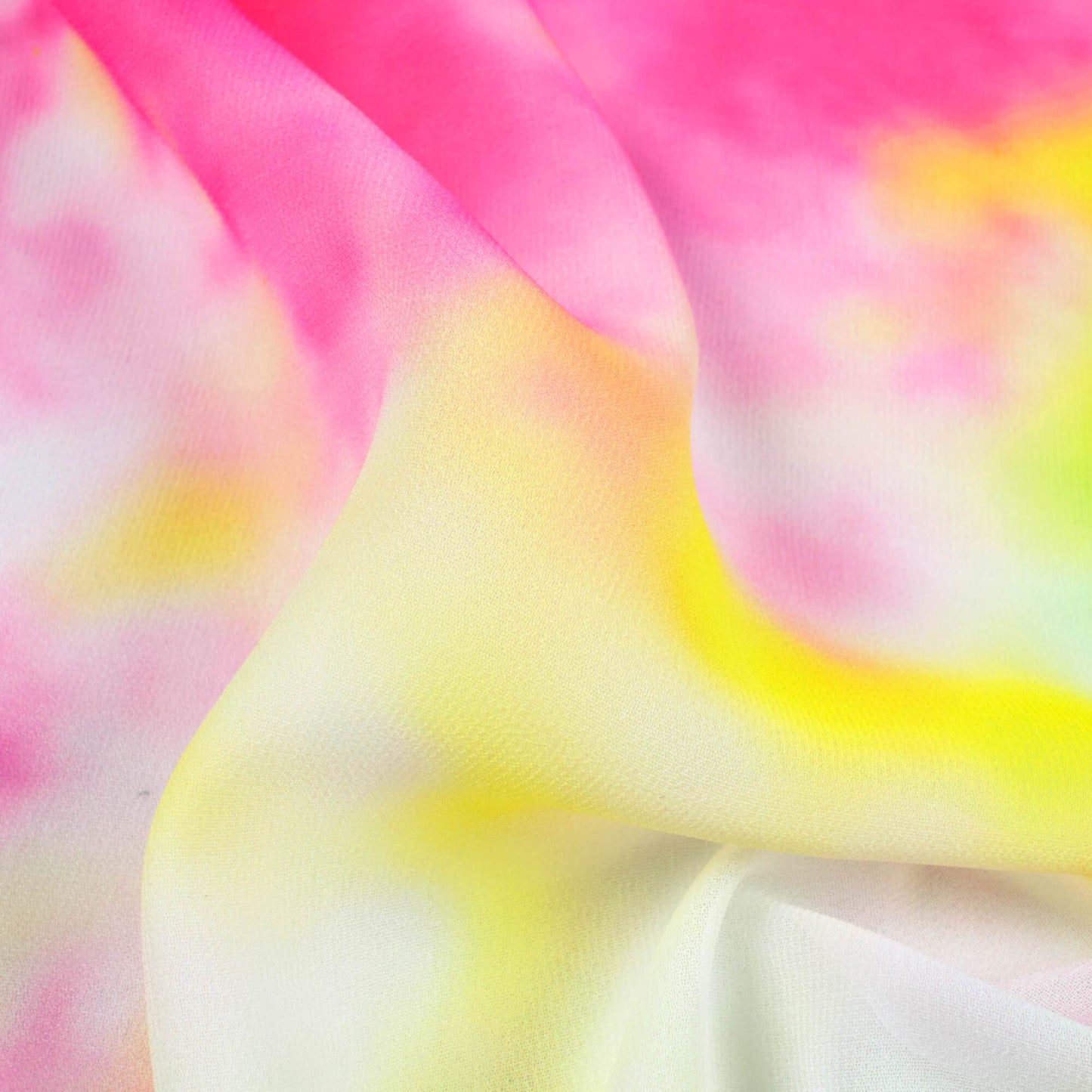 Multi-Color Holi Pattern Digital Print Georgette Fabric - Fabcurate