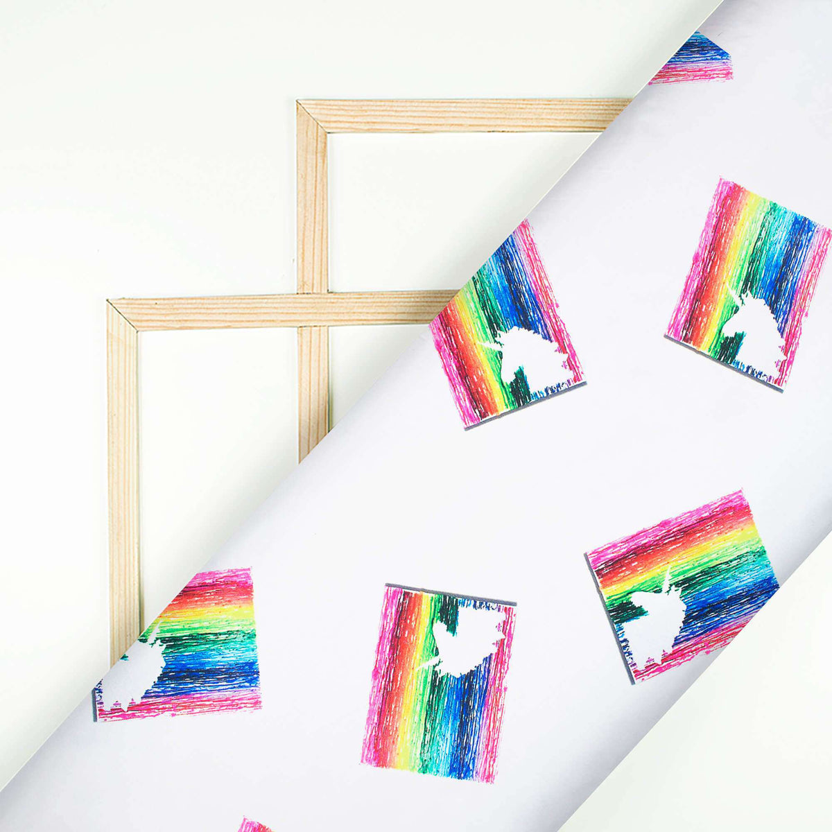 White And Red Holi Pattern Digital Print Japan Satin Fabric - Fabcurate