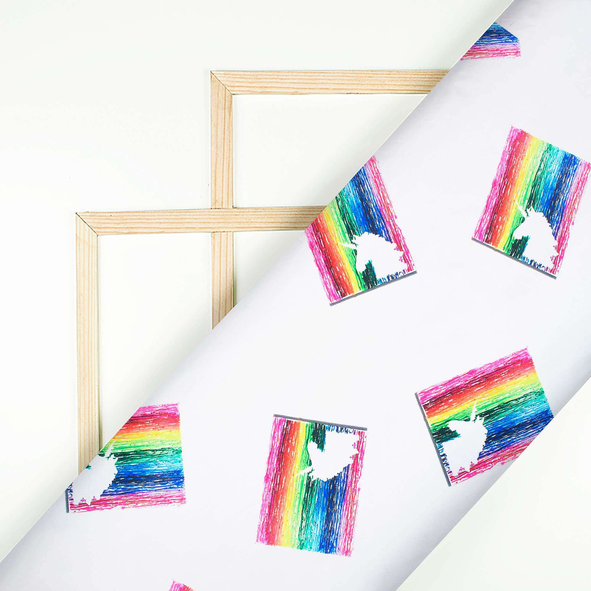 White And Red Holi Pattern Digital Print Japan Satin Fabric - Fabcurate