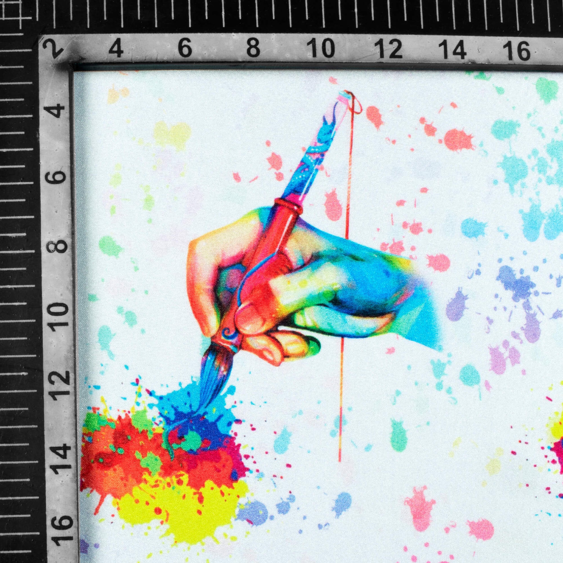 Multi-Color Holi Pattern Digital Print Japan Satin Fabric - Fabcurate