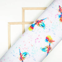 Multi-Color Holi Pattern Digital Print Japan Satin Fabric - Fabcurate