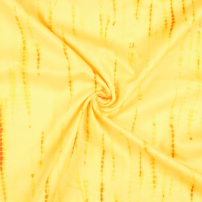 Mellow Yellow And Red Shiiborii Pattern Digital Print Ultra Premium Butter Crepe Fabric