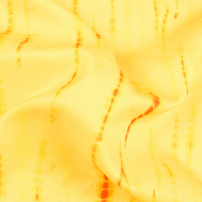 Mellow Yellow And Red Shiiborii Pattern Digital Print Ultra Premium Butter Crepe Fabric