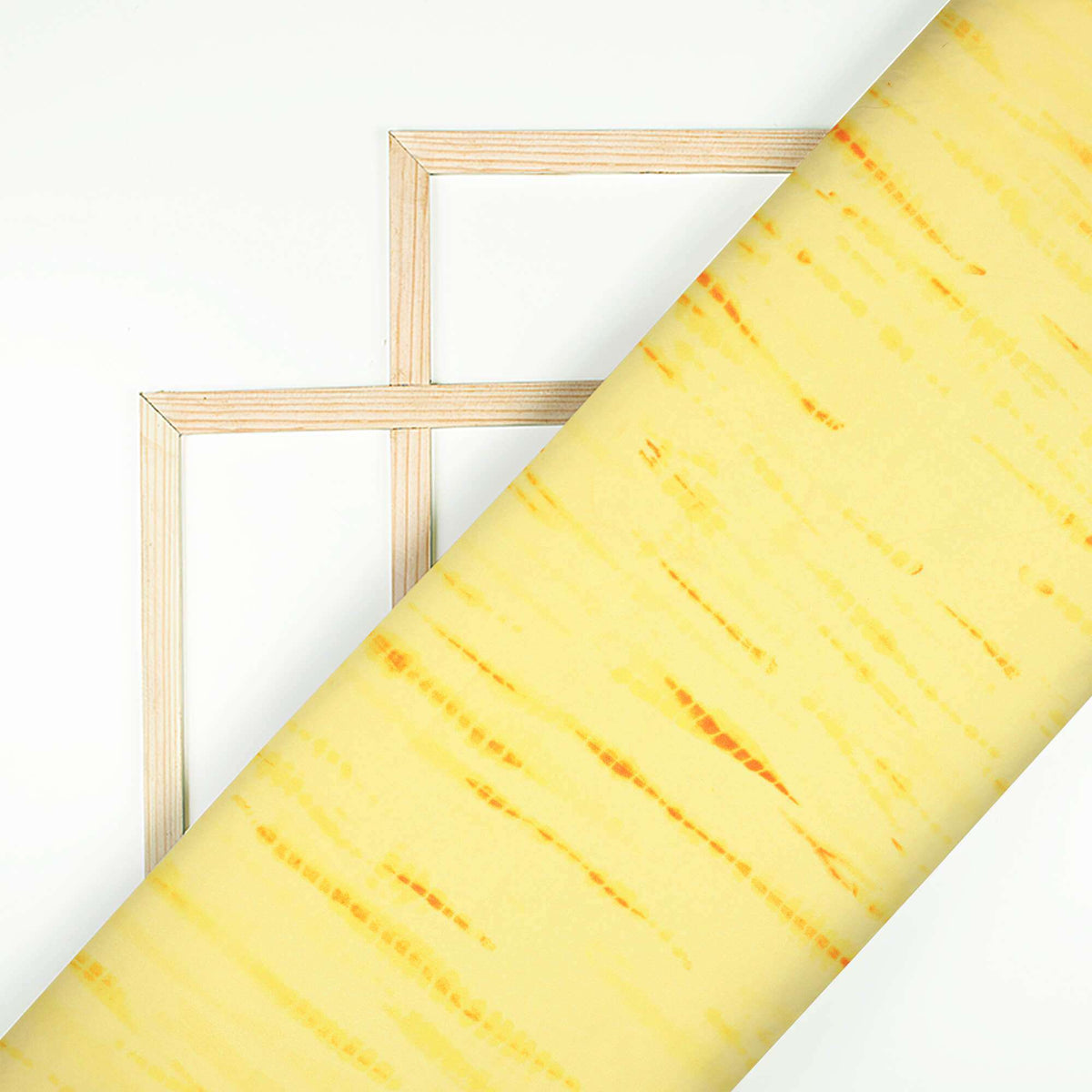 Mellow Yellow And Red Shibori Pattern Digital Print Ultra Premium Butter Crepe Fabric