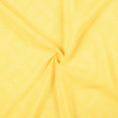 Mellow Yellow Bandhanii Pattern Digital Print Georgette Fabric