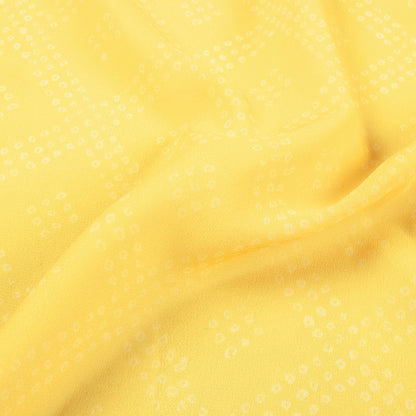 Mellow Yellow Bandhanii Pattern Digital Print Georgette Fabric