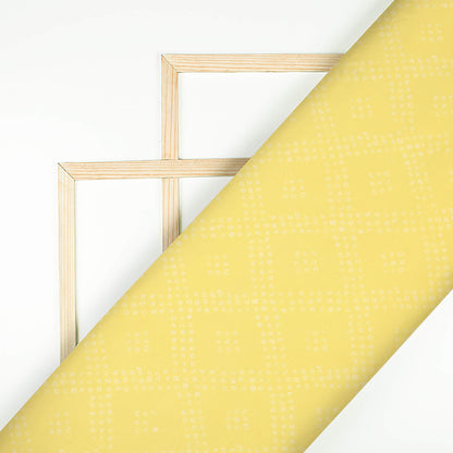 Mellow Yellow Bandhanii Pattern Digital Print Georgette Fabric