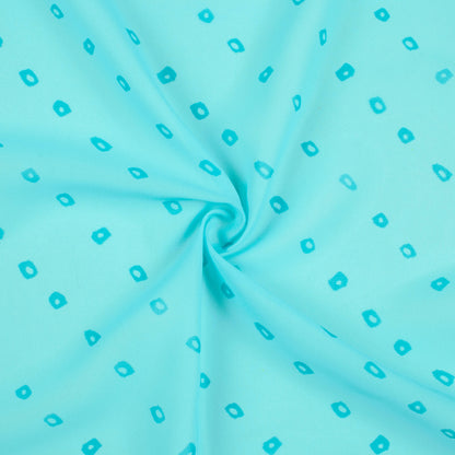 Sky Blue Bandhanii Pattern Digital Print Georgette Fabric