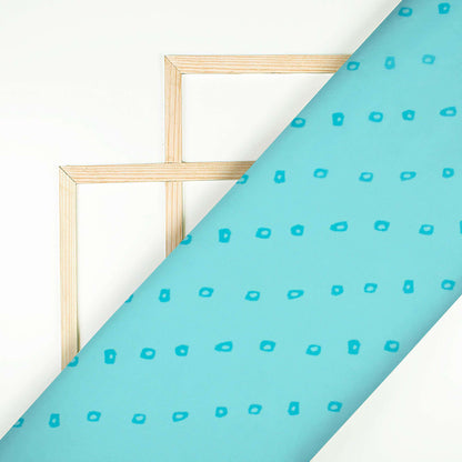 Sky Blue Bandhanii Pattern Digital Print Georgette Fabric