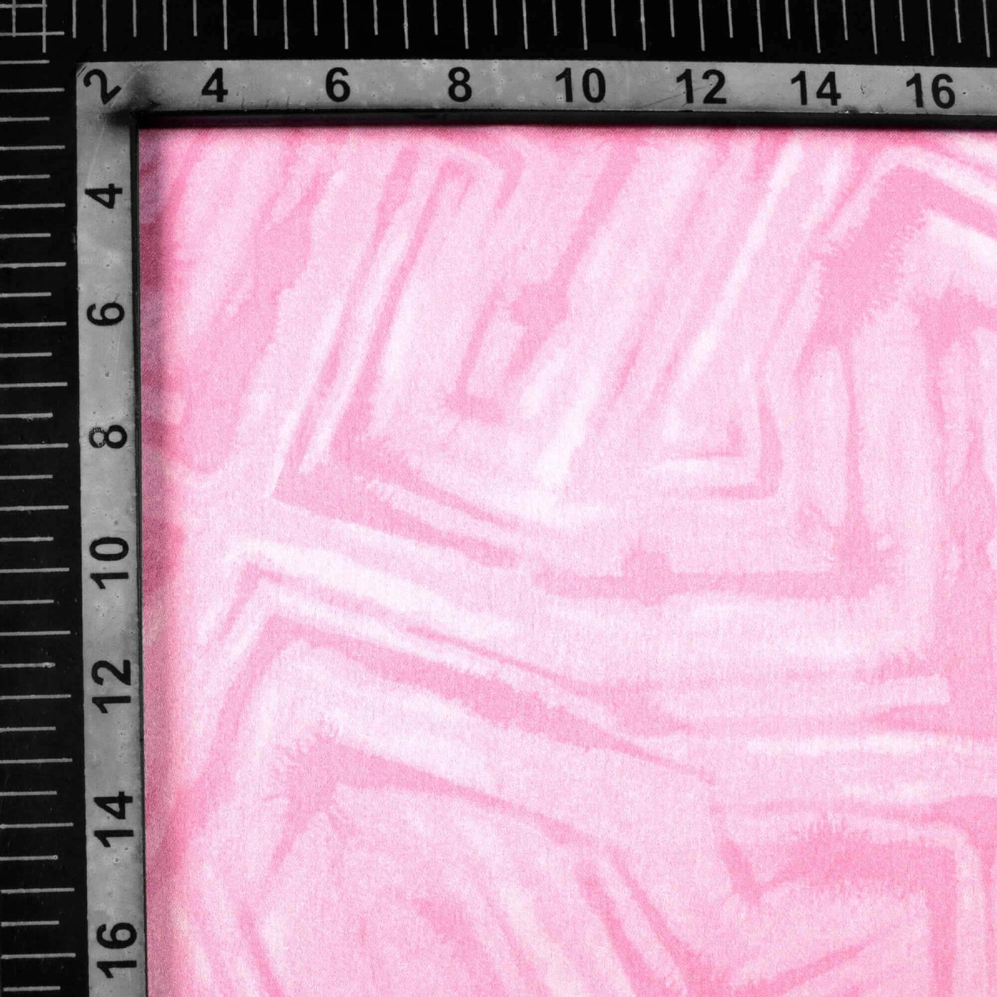 Salmon Pink Geometric Pattern Digital Print Japan Satin Fabric - Fabcurate