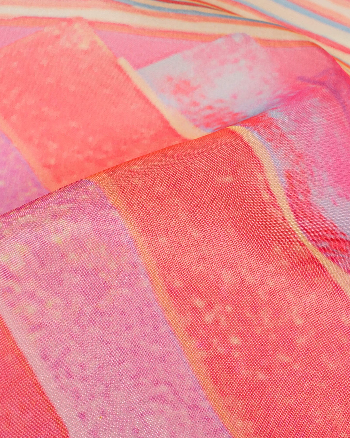 Pink And Marron Traditional Pattern Digital Print Organza Satin Dupatta With Tassels
