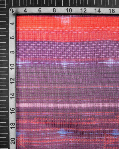 Maroon And Orange Traditional Pattern Digital Print Kota Doria Dupatta With Tassels - Fabcurate