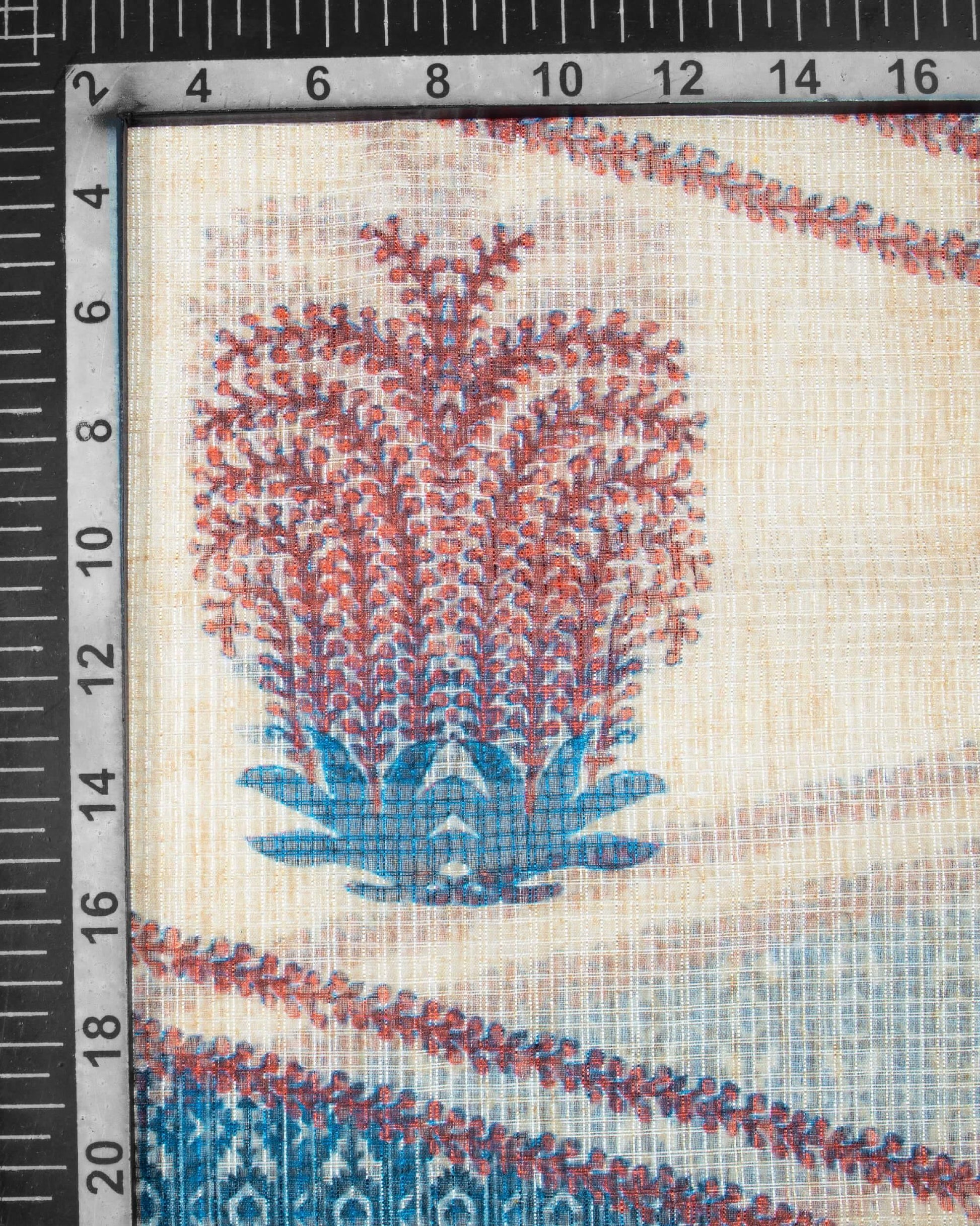 Seal Brown And Yale Blue Floral Pattern Digital Print Kota Doria Dupatta With Tassels - Fabcurate