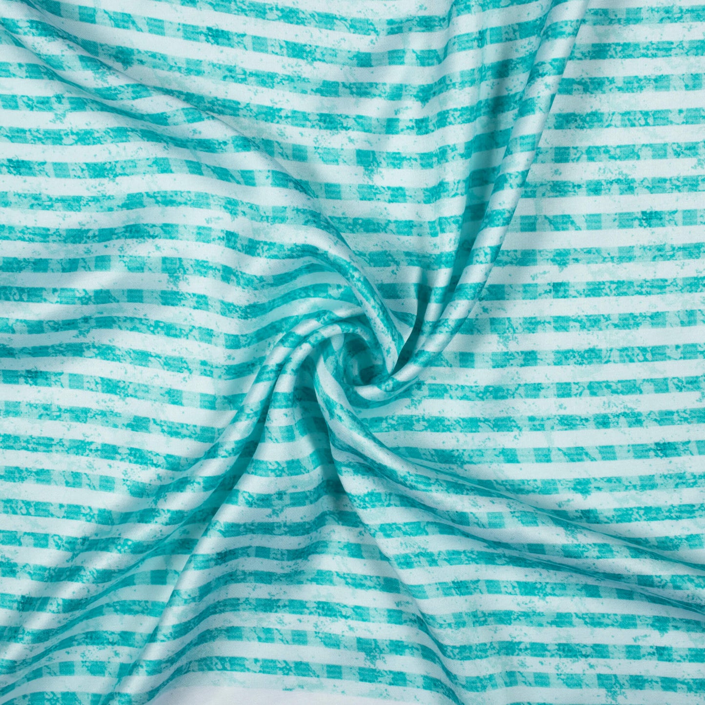 Sky Blue And White Stripes Pattern Digital Print Premium Lush Satin Fabric