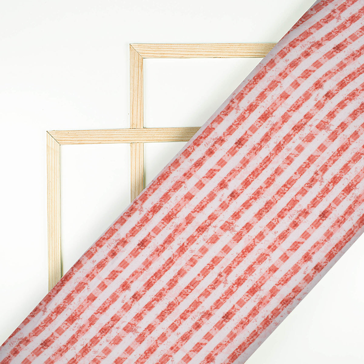 Dark Umber Orange And White Stripes Pattern Digital Print Premium Lush Satin Fabric
