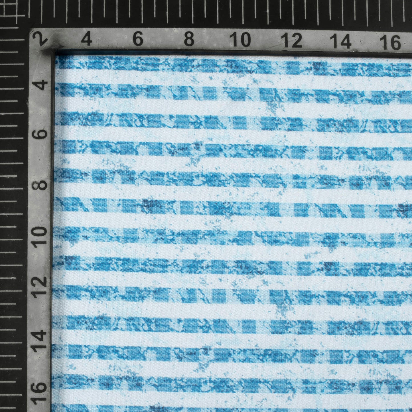 Curious Blue And White Stripes Pattern Digital Print Premium Lush Satin Fabric