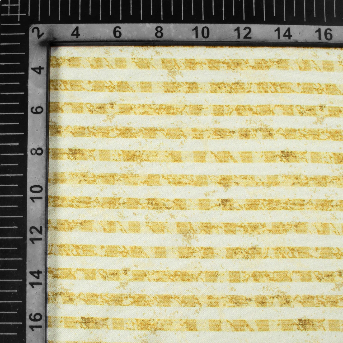 Trombone Yellow And White Stripes Pattern Digital Print Premium Lush Satin Fabric