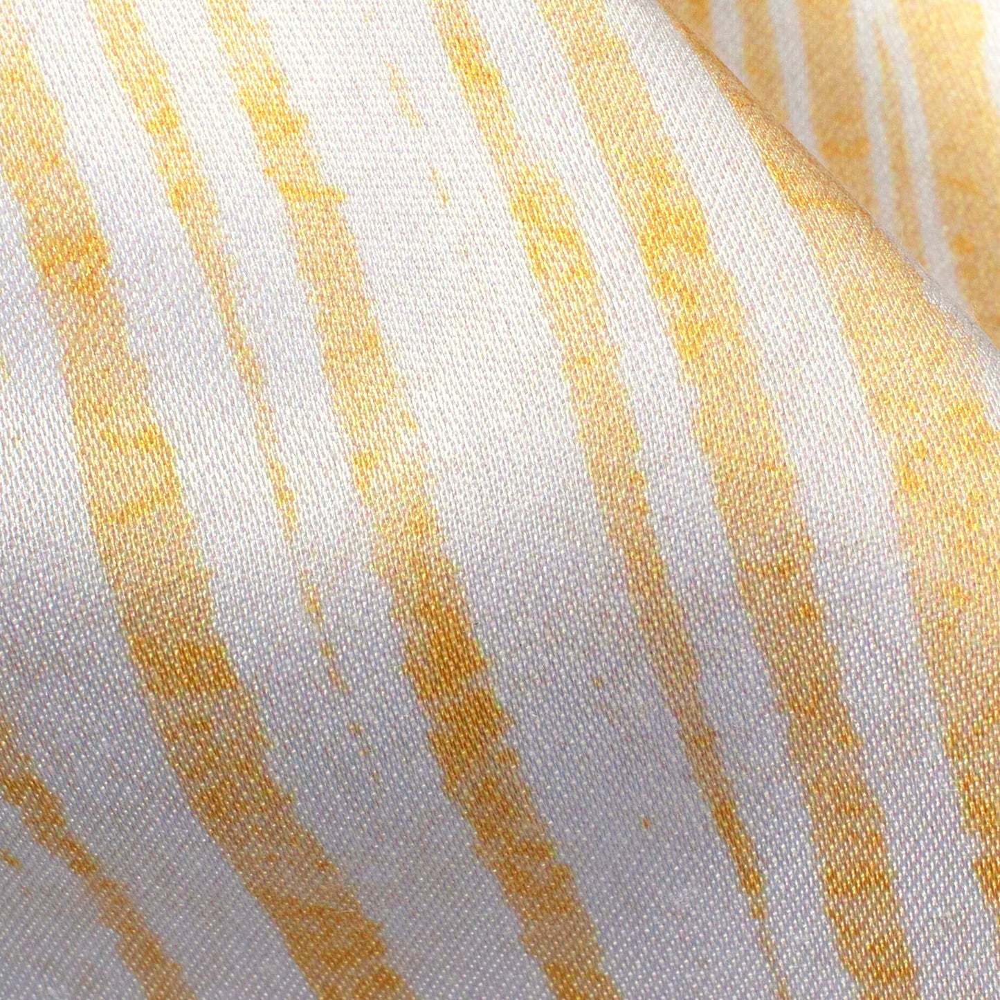 Mellow Yellow And White Abstract Pattern Digital Print Premium Lush Satin Fabric