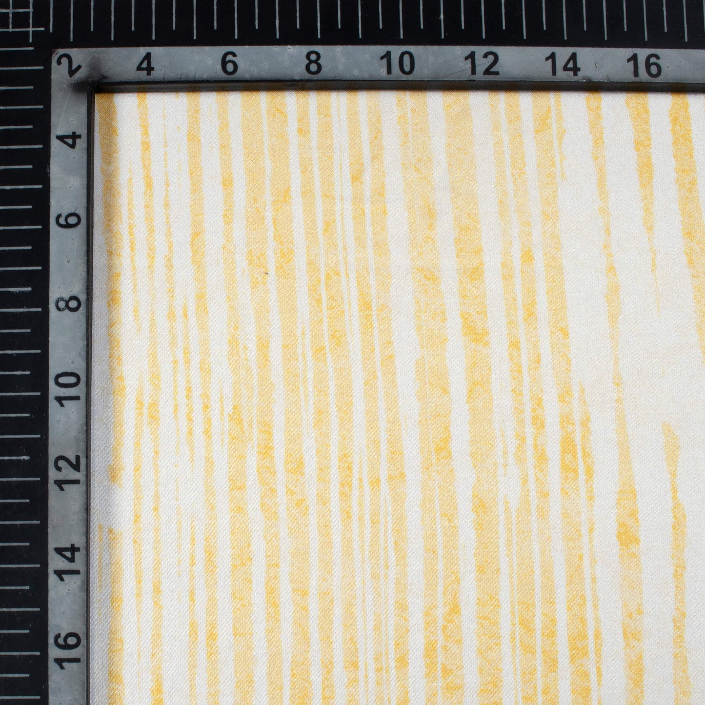 Mellow Yellow And White Abstract Pattern Digital Print Premium Lush Satin Fabric