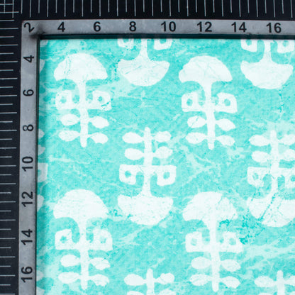 Jordy Blue And White Booti Pattern Digital Print Premium Lush Satin Fabric