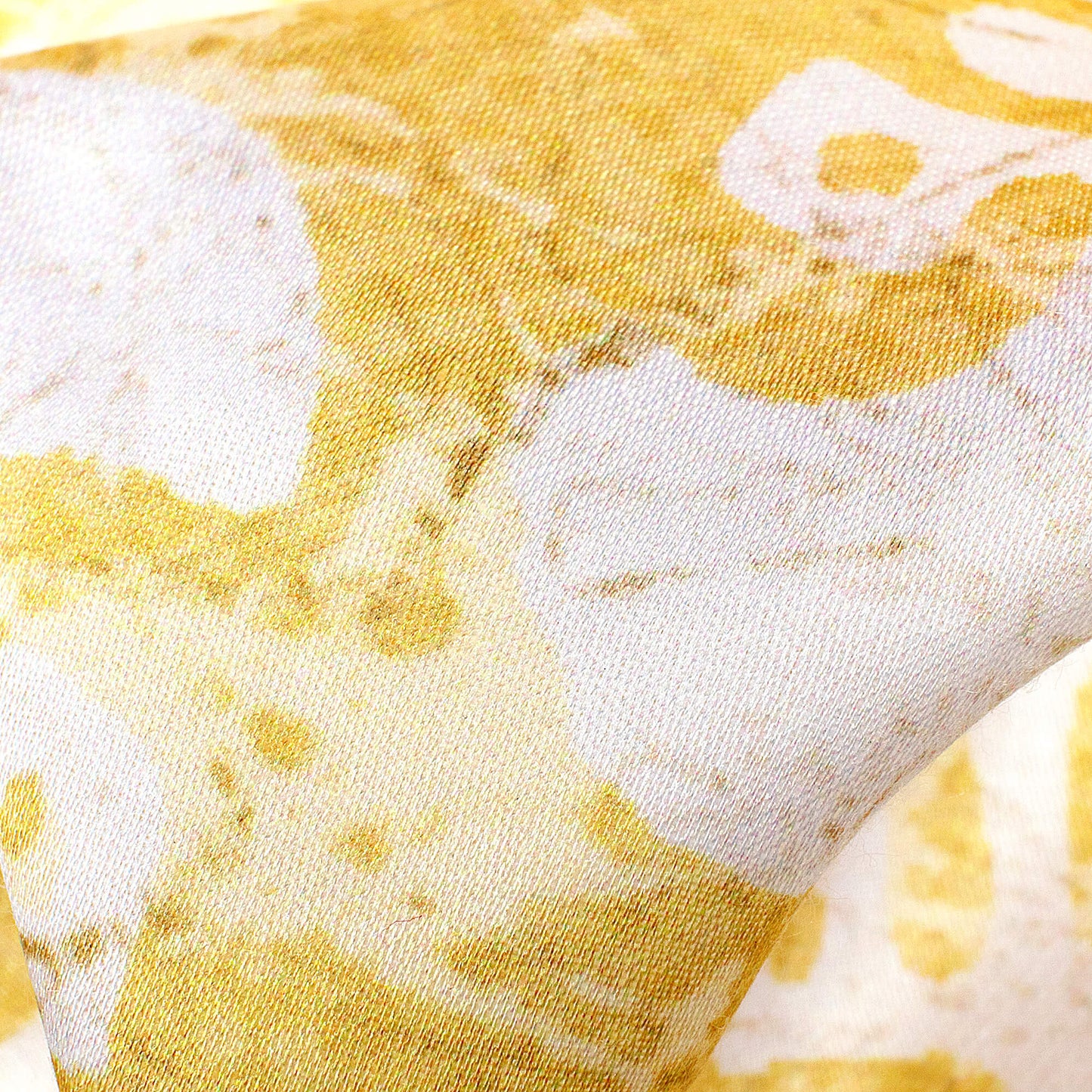 Trombone Yellow And White Booti Pattern Digital Print Premium Lush Satin Fabric