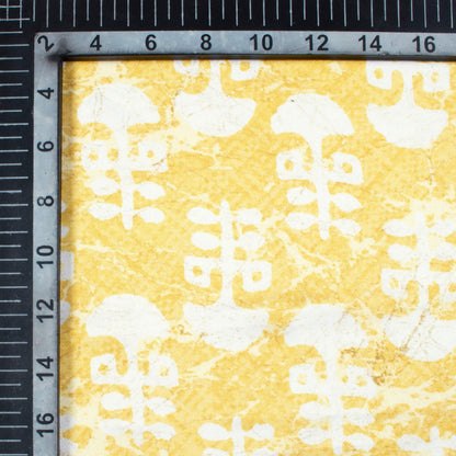 Trombone Yellow And White Booti Pattern Digital Print Premium Lush Satin Fabric