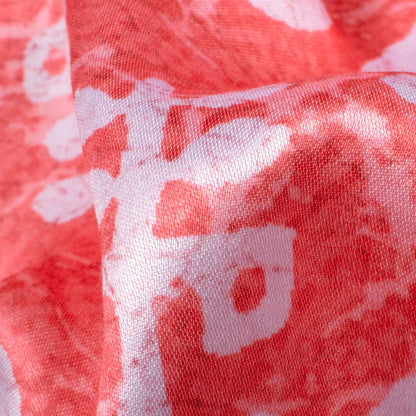 Rouge Pink And White Booti Pattern Digital Print Premium Lush Satin Fabric