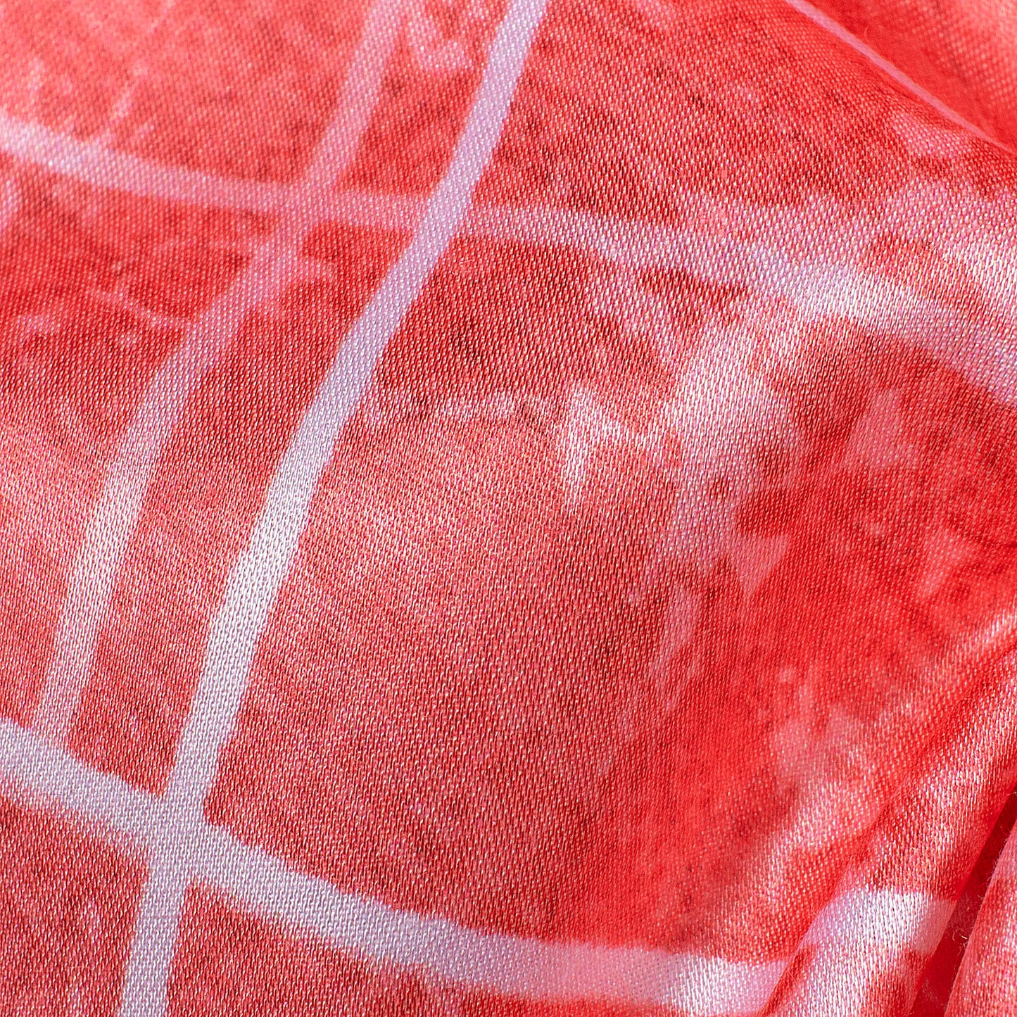 Rouge Pink And White Geometric Pattern Digital Print Premium Lush Satin Fabric