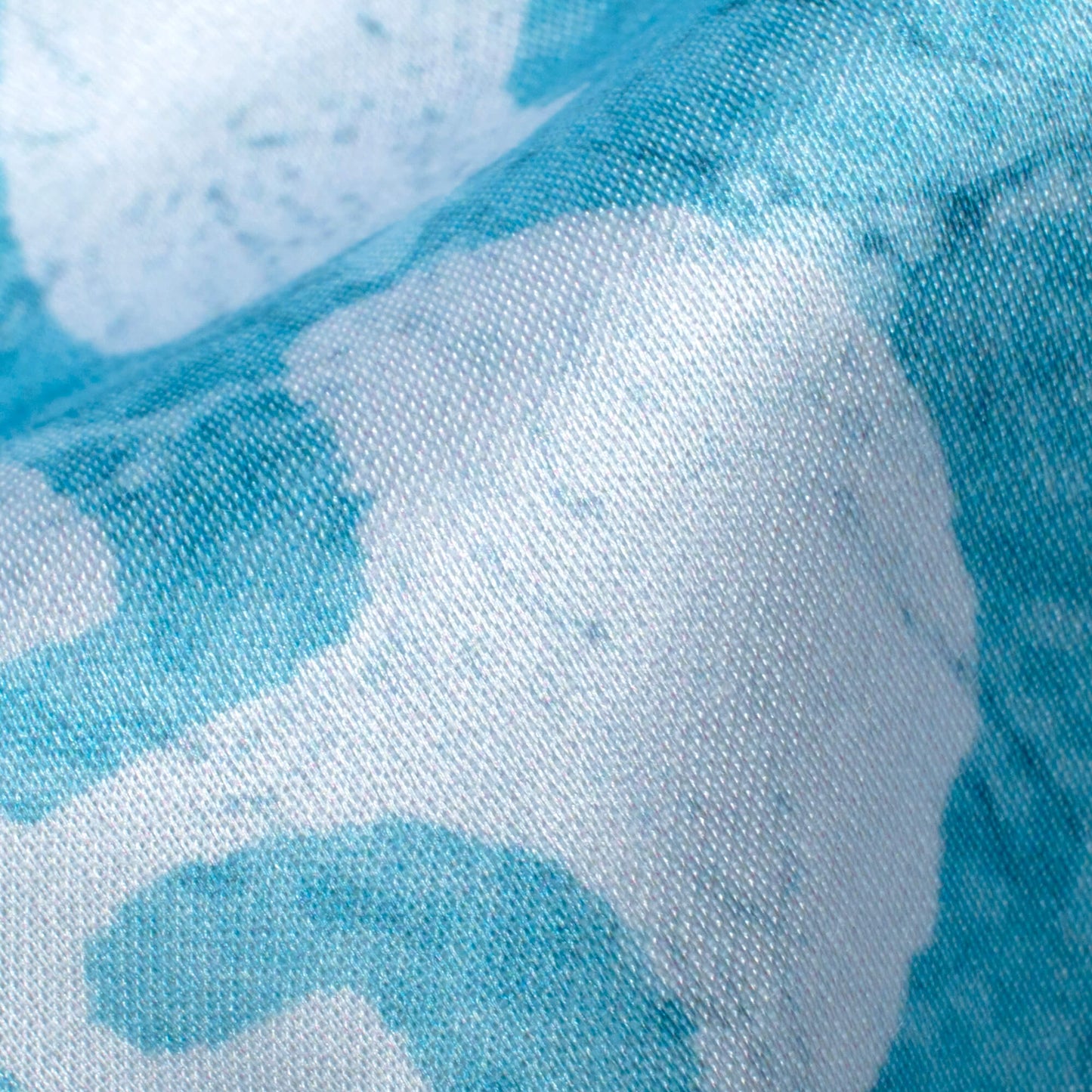 Sky Blue And White Booti Pattern Digital Print Premium Lush Satin Fabric