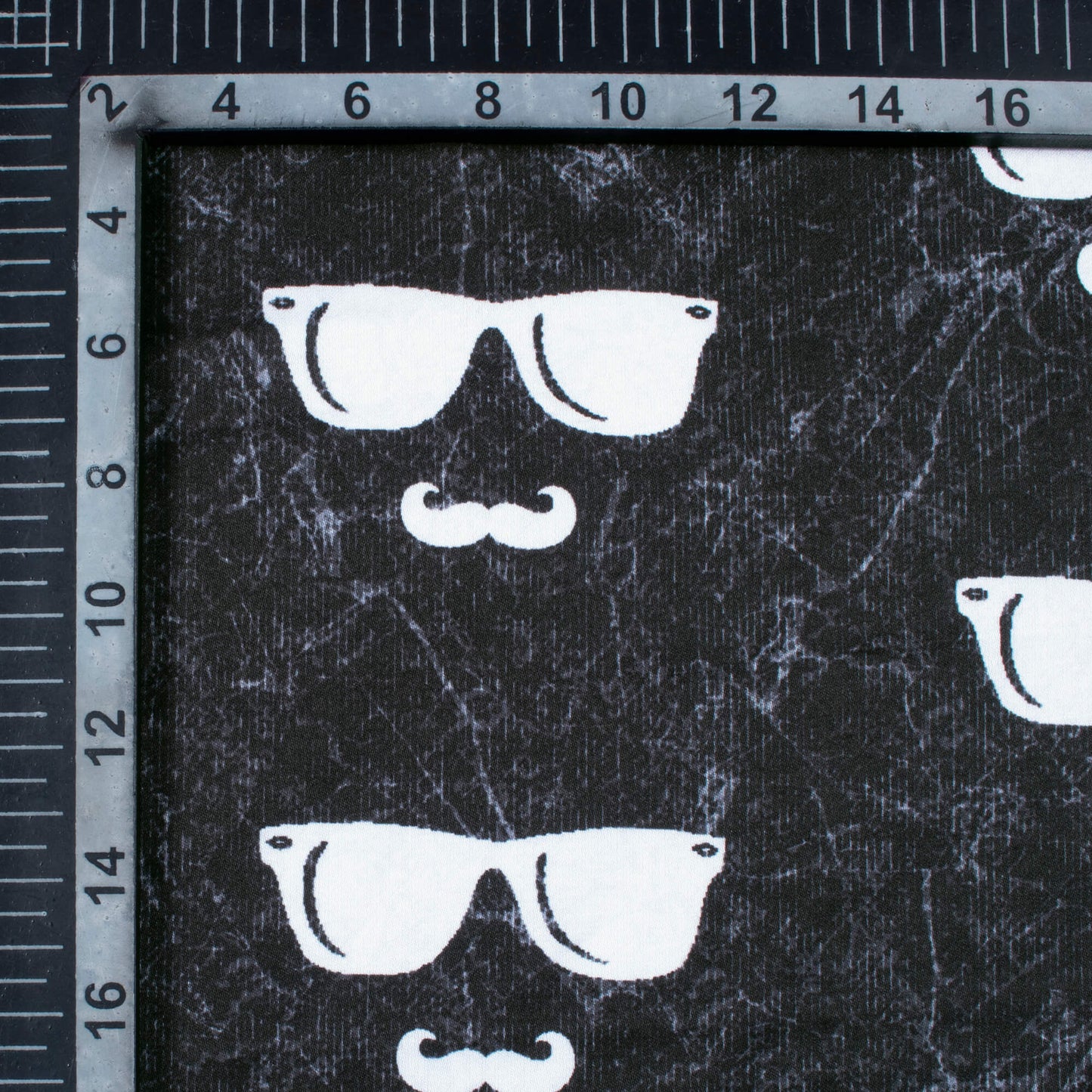 Black And White Quirky Pattern Digital Print Premium Lush Satin Fabric