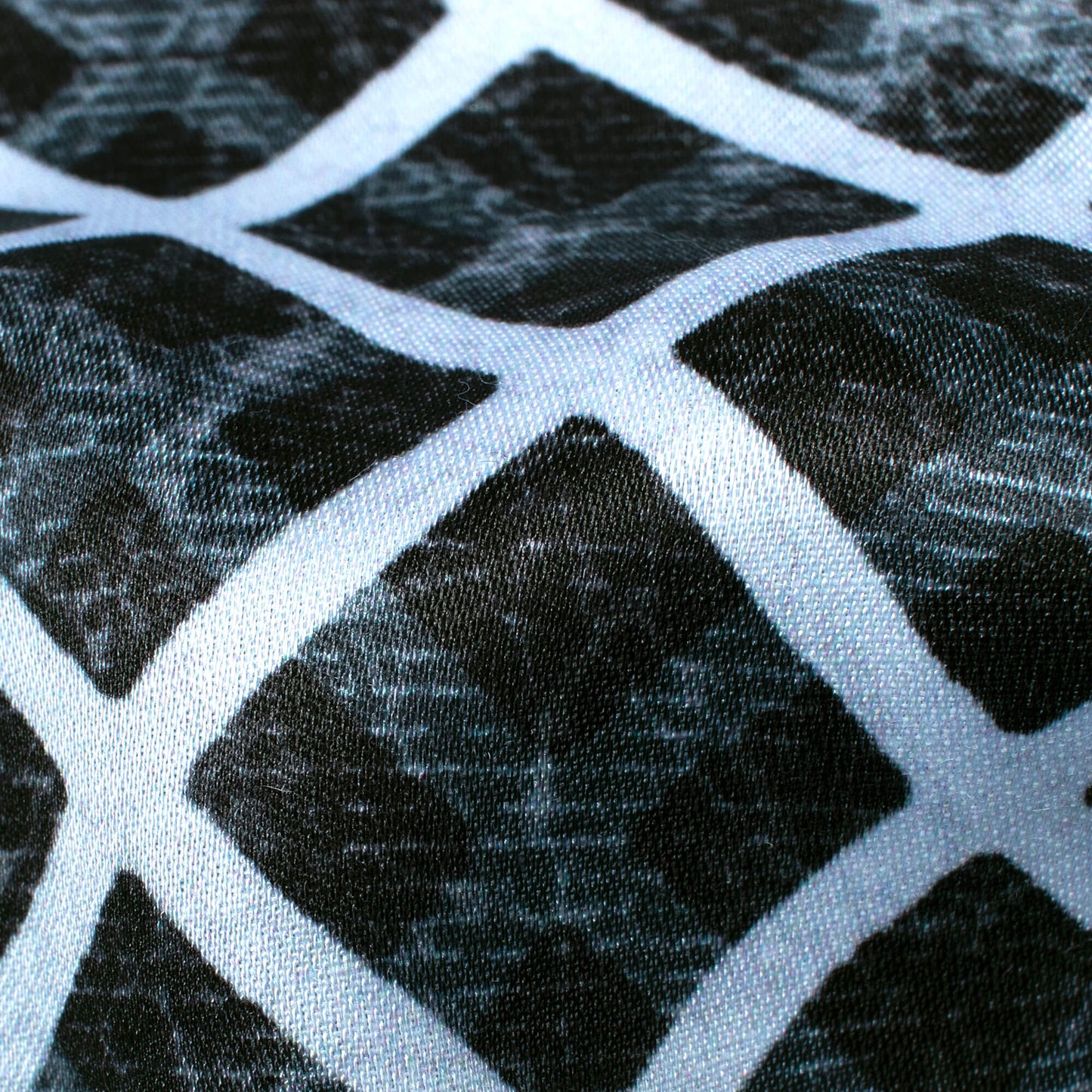 Black And White Checks Pattern Digital Print Premium Lush Satin Fabric