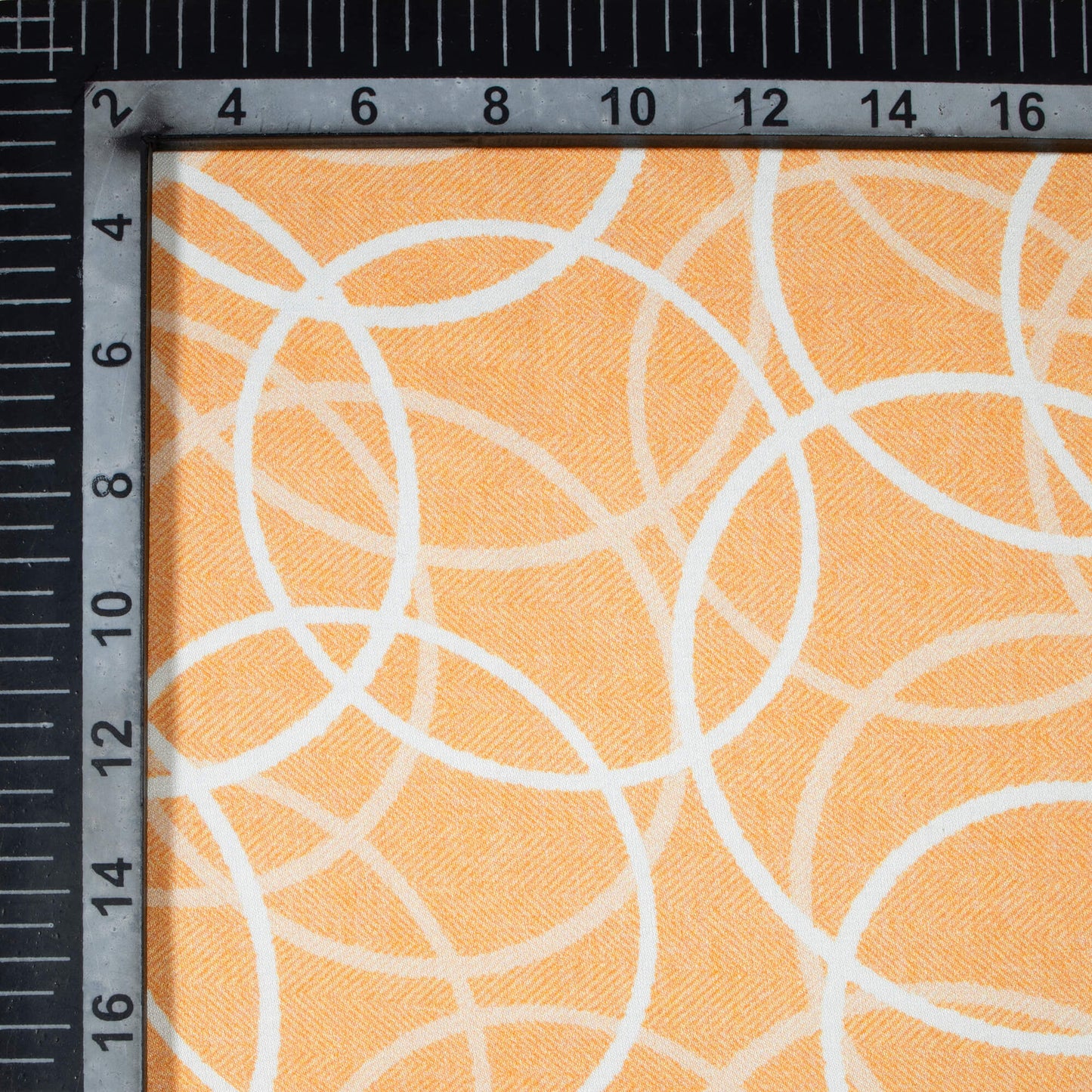 Mellow Yellow And White Geometric Pattern Digital Print Premium Lush Satin Fabric