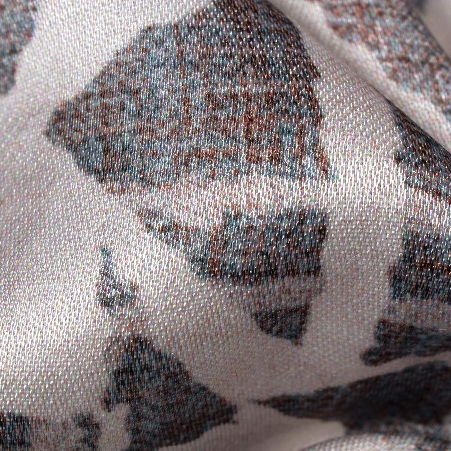 Grey And White Geometric Pattern Digital Print Premium Lush Satin Fabric