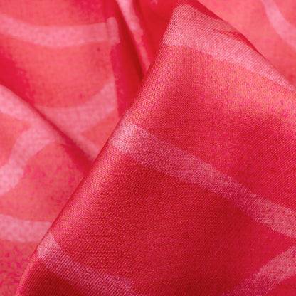Cerise Pink Abstract Pattern Digital Print Japan Satin Fabric