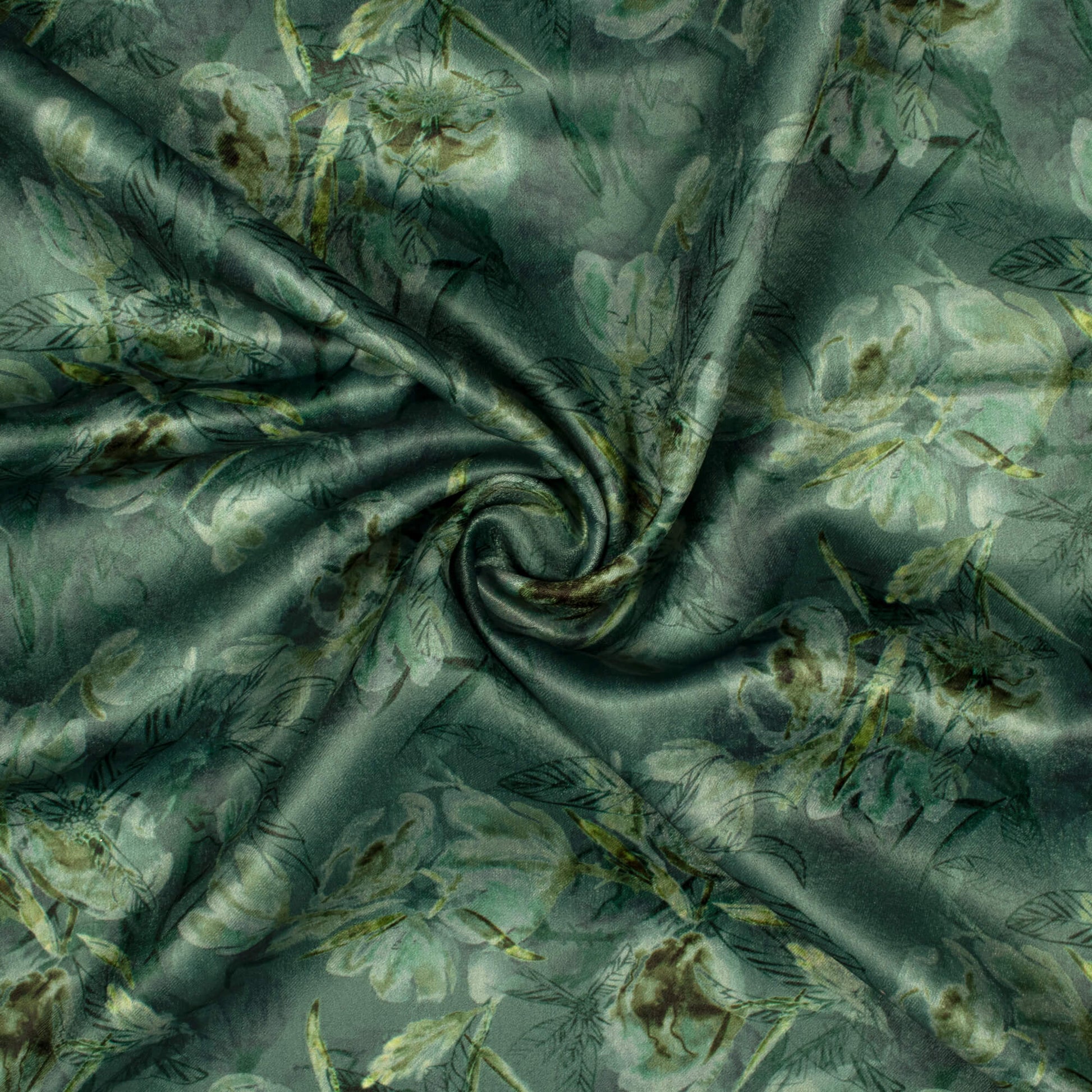 Modal Satin Pastel Green Colour Floral Print Fabric 2160AT Online -  SourceItRight