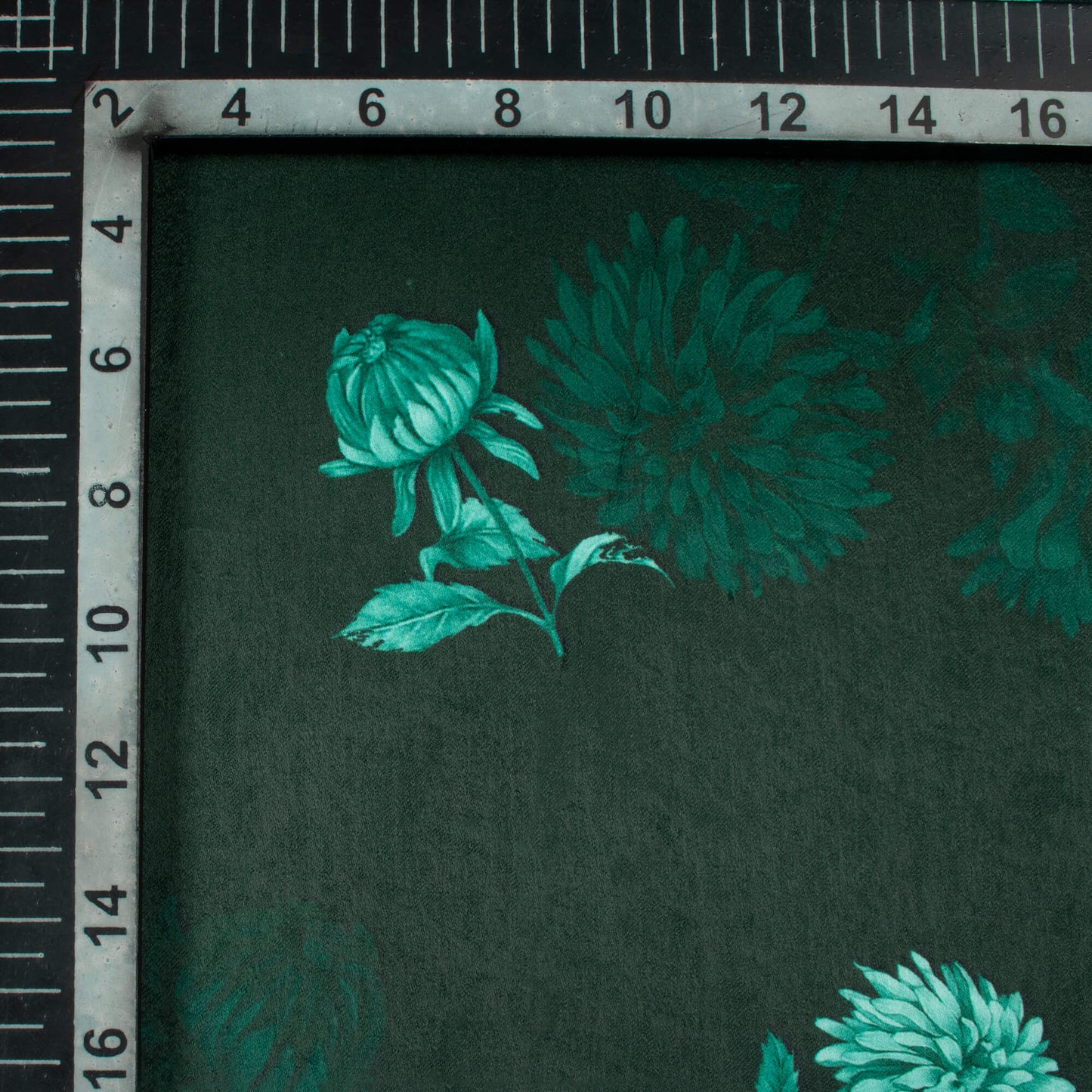 Sacramento Green Floral Pattern Digital Print Lush Satin Fabric