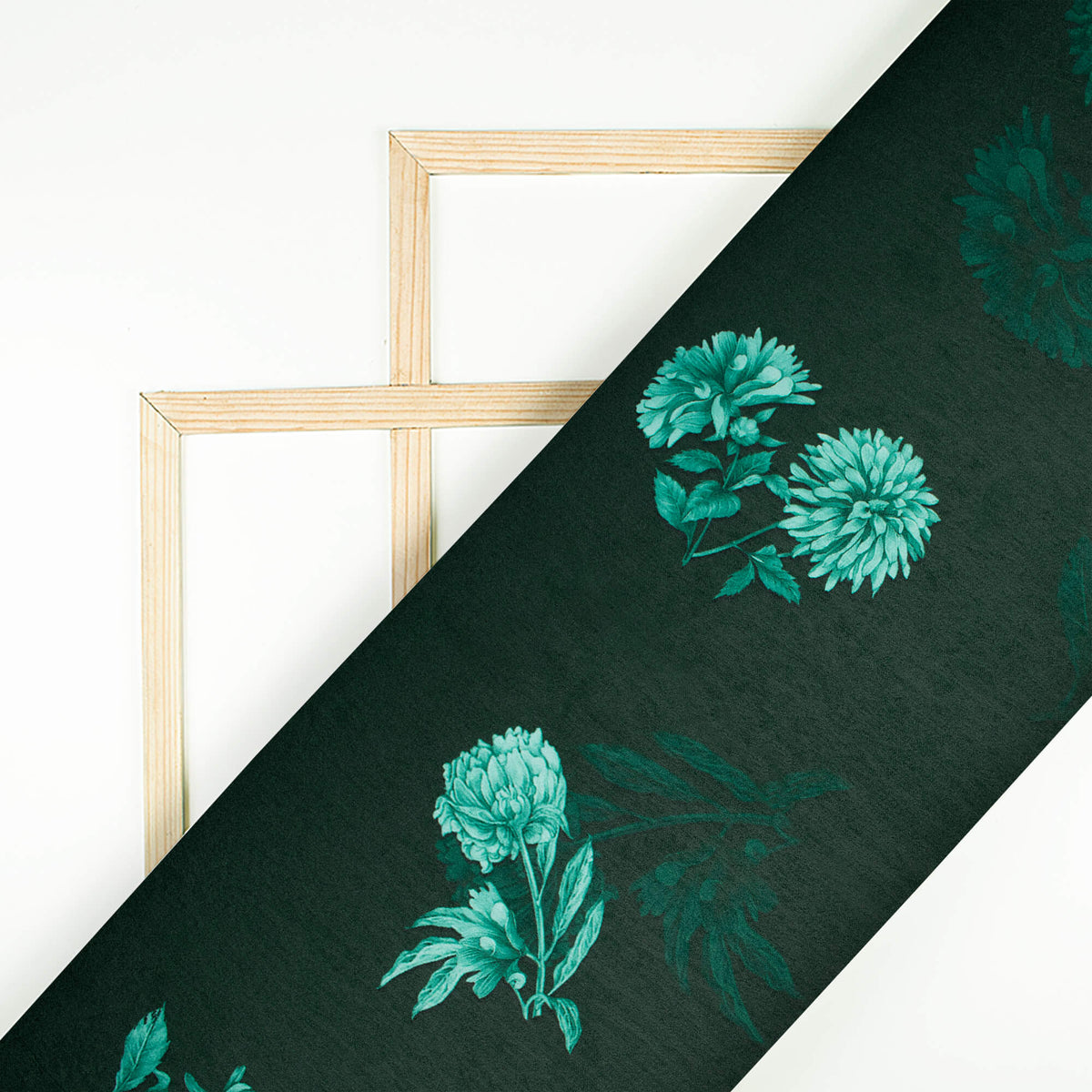 Sacramento Green Floral Pattern Digital Print Lush Satin Fabric