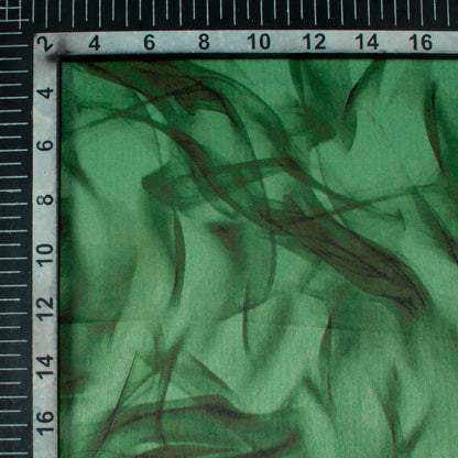 Forest Green Marble Pattern Digital Print Lush Satin Fabric