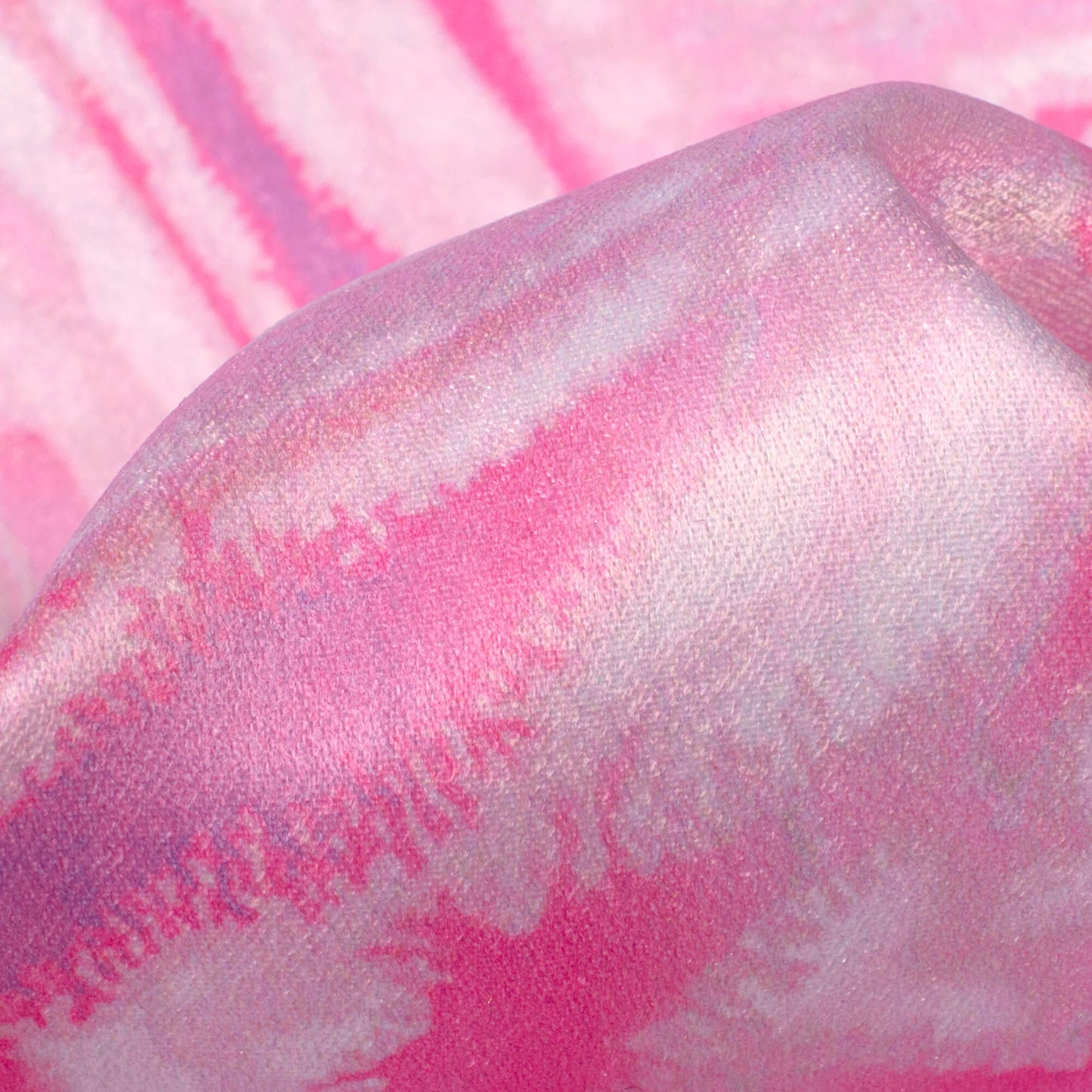 Taffy Pink Geometric Pattern Digital Print Lush Satin Fabric