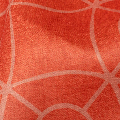 Sunrise Orange Geometric Pattern Digital Print Lush Satin Fabric
