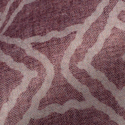 Mauve Purple Geometric Pattern Digital Print Lush Satin Fabric