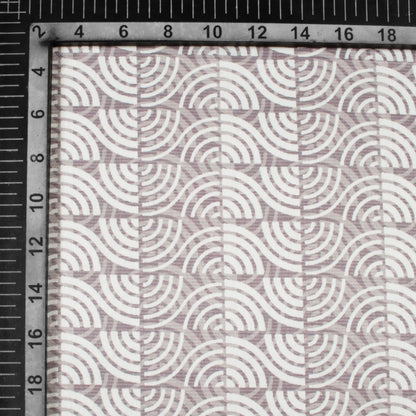 Charcoal Grey And White Geometric Pattern Digital Print Lush Satin Fabric