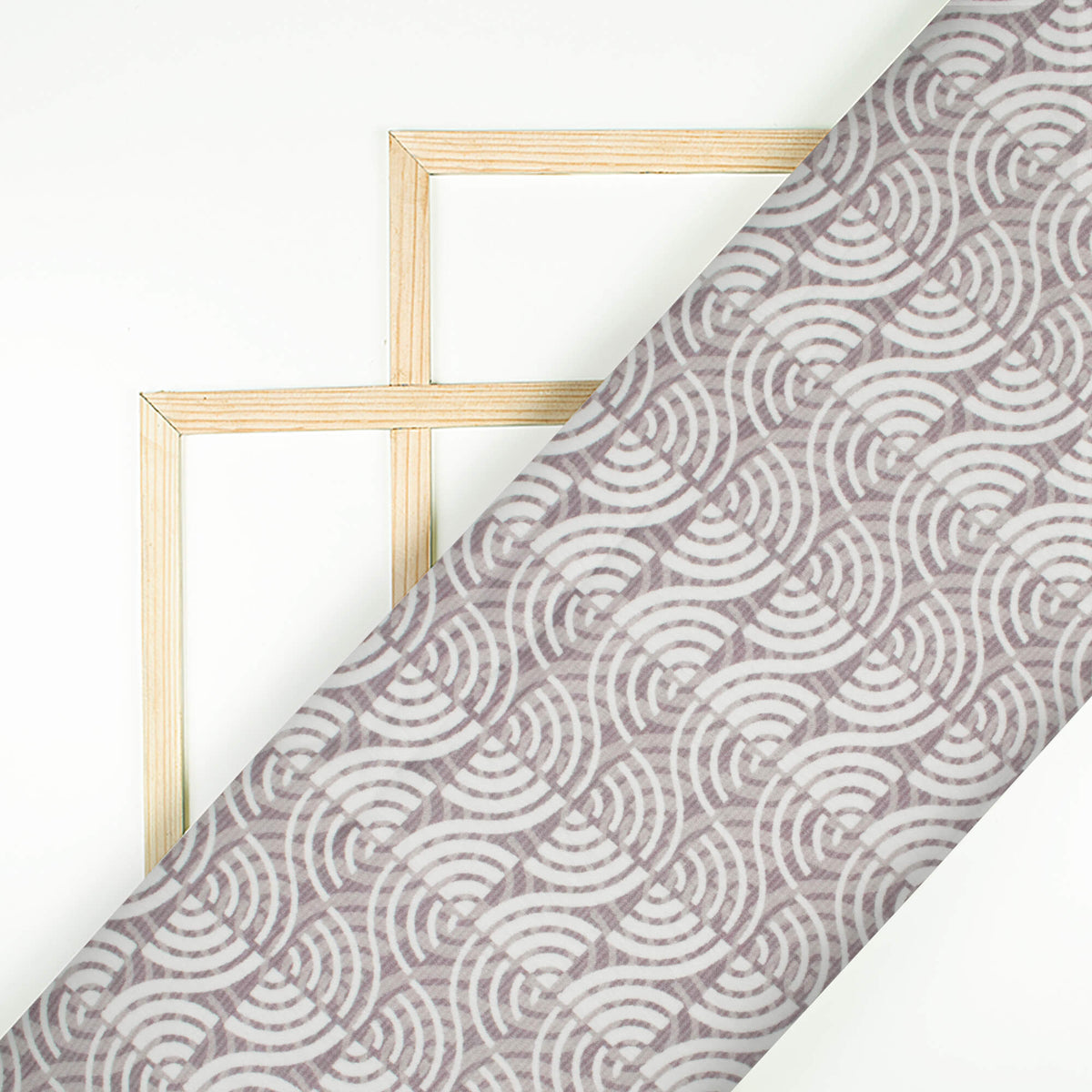 Charcoal Grey And White Geometric Pattern Digital Print Lush Satin Fabric