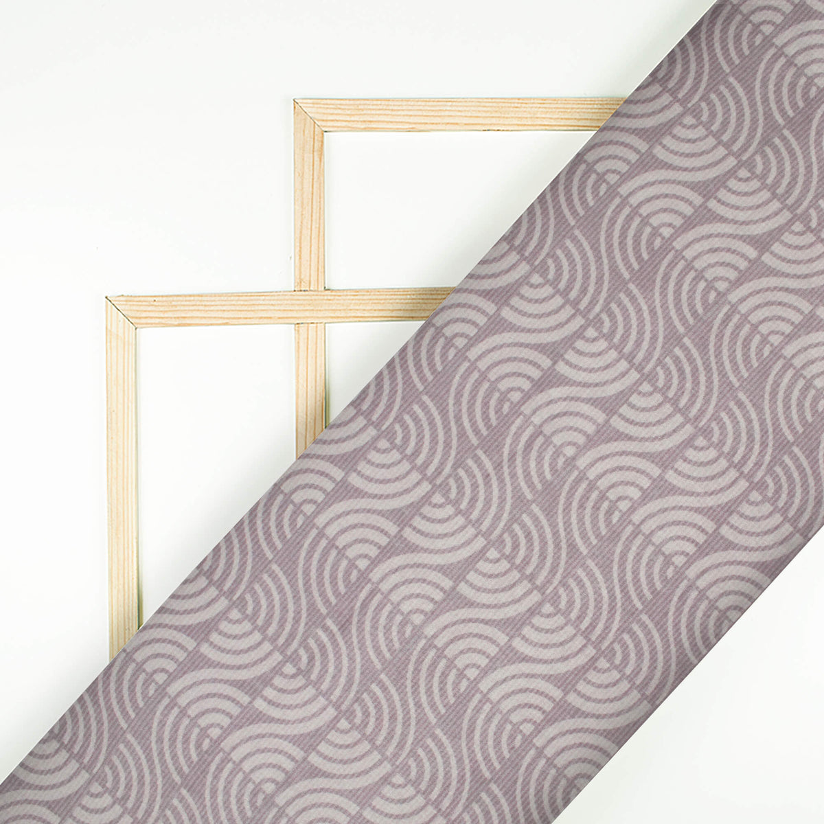 Charcoal Grey Geometric Pattern Digital Print Lush Satin Fabric
