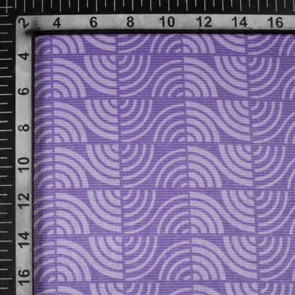 Violet Purple Geometric Pattern Digital Print Lush Satin Fabric