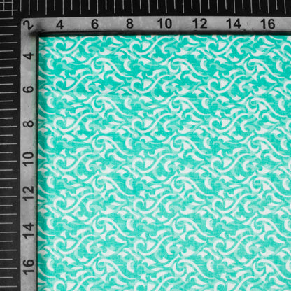 Electric Blue And White Abstract Pattern Digital Print Lush Satin Fabric