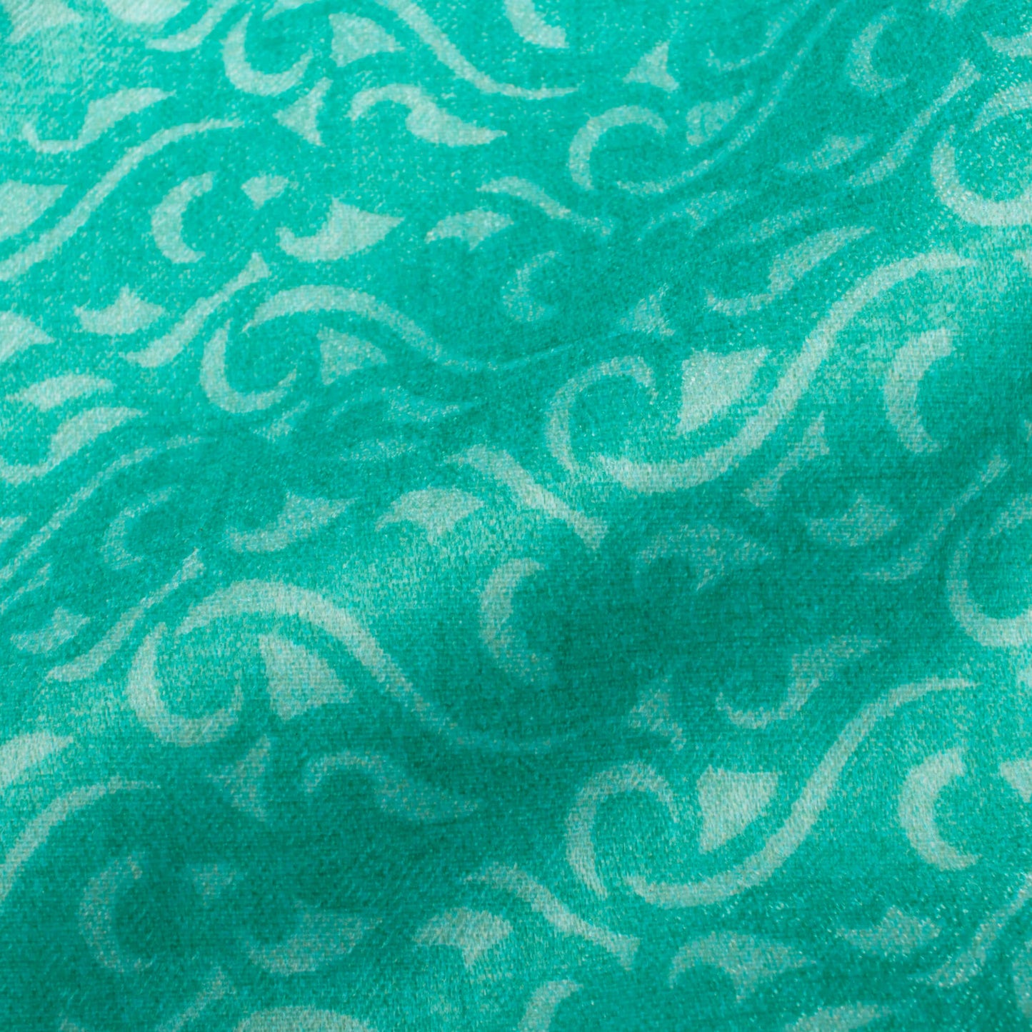 Electric Blue Abstract Pattern Digital Print Lush Satin Fabric